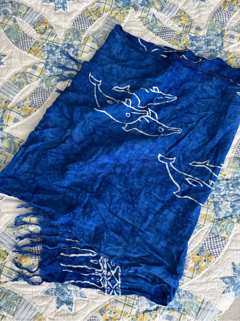 Blue Dolphin Beach Wrap Scarf